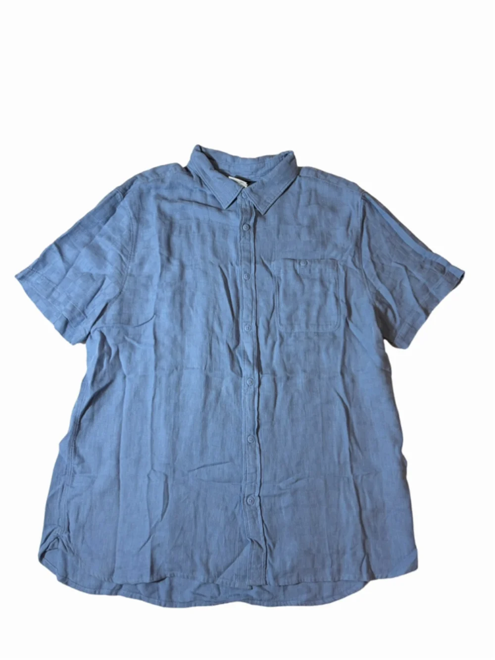 The North Face Hemp Cotton Shirt Blue Short Sleeve Button Up Men’s XL